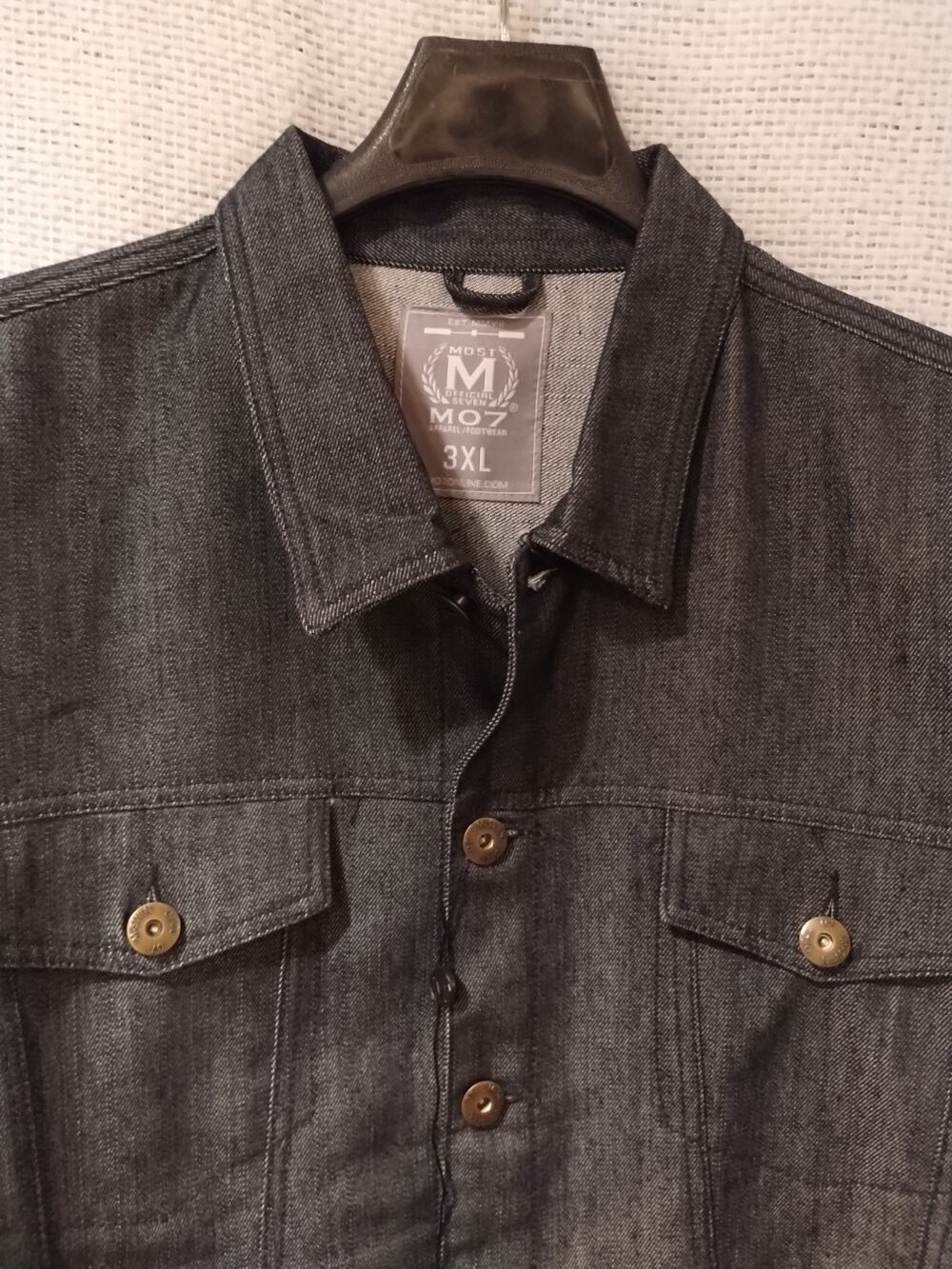MO7 Mens Denim Jacket 3XL Blue Trucker Classic Western Cowboy Streetwear -NWT